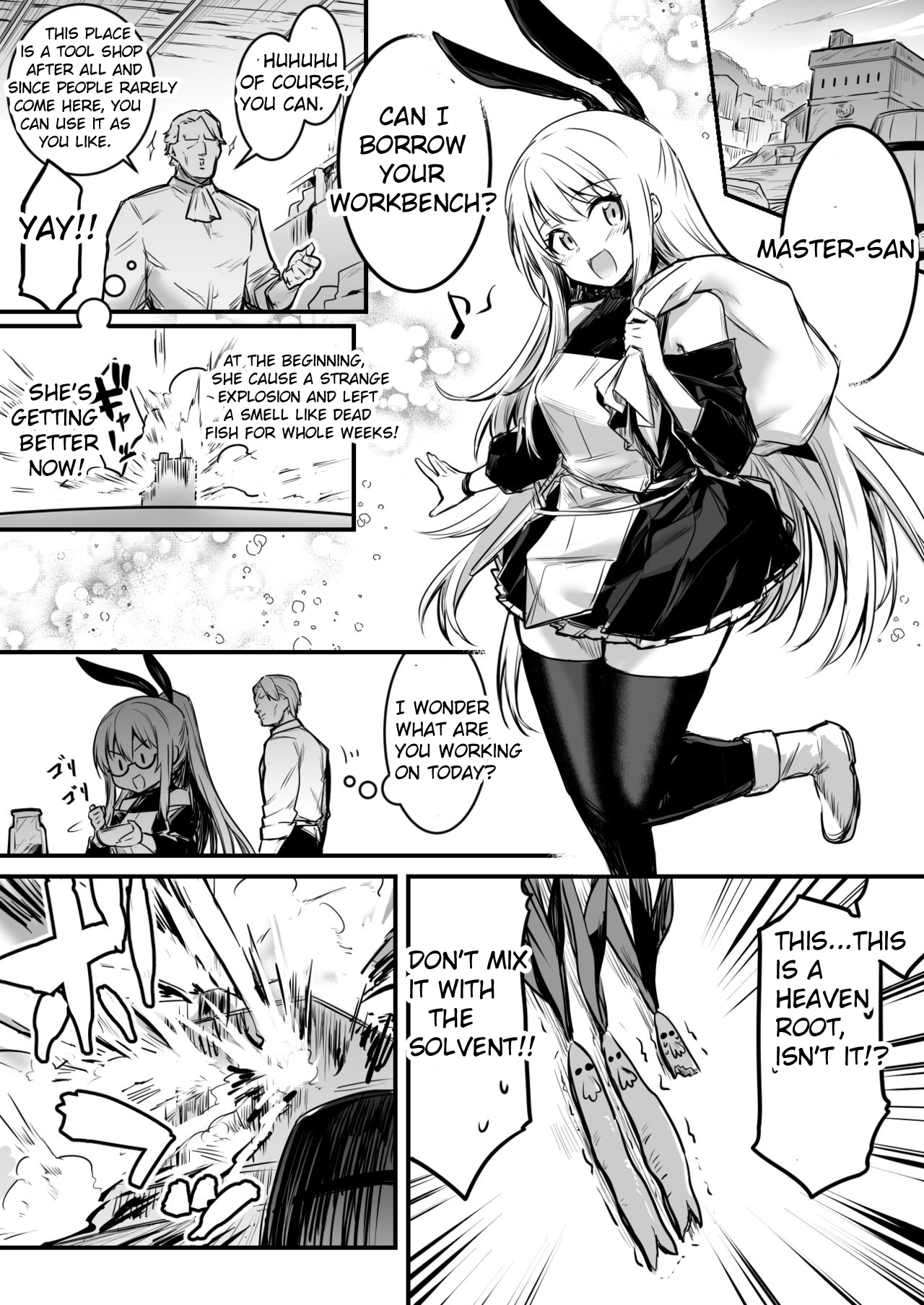 Adventure-chan who got heated up by an aphrodisiac plant and got raped by the Tool Shop master for 3 days page 1 full