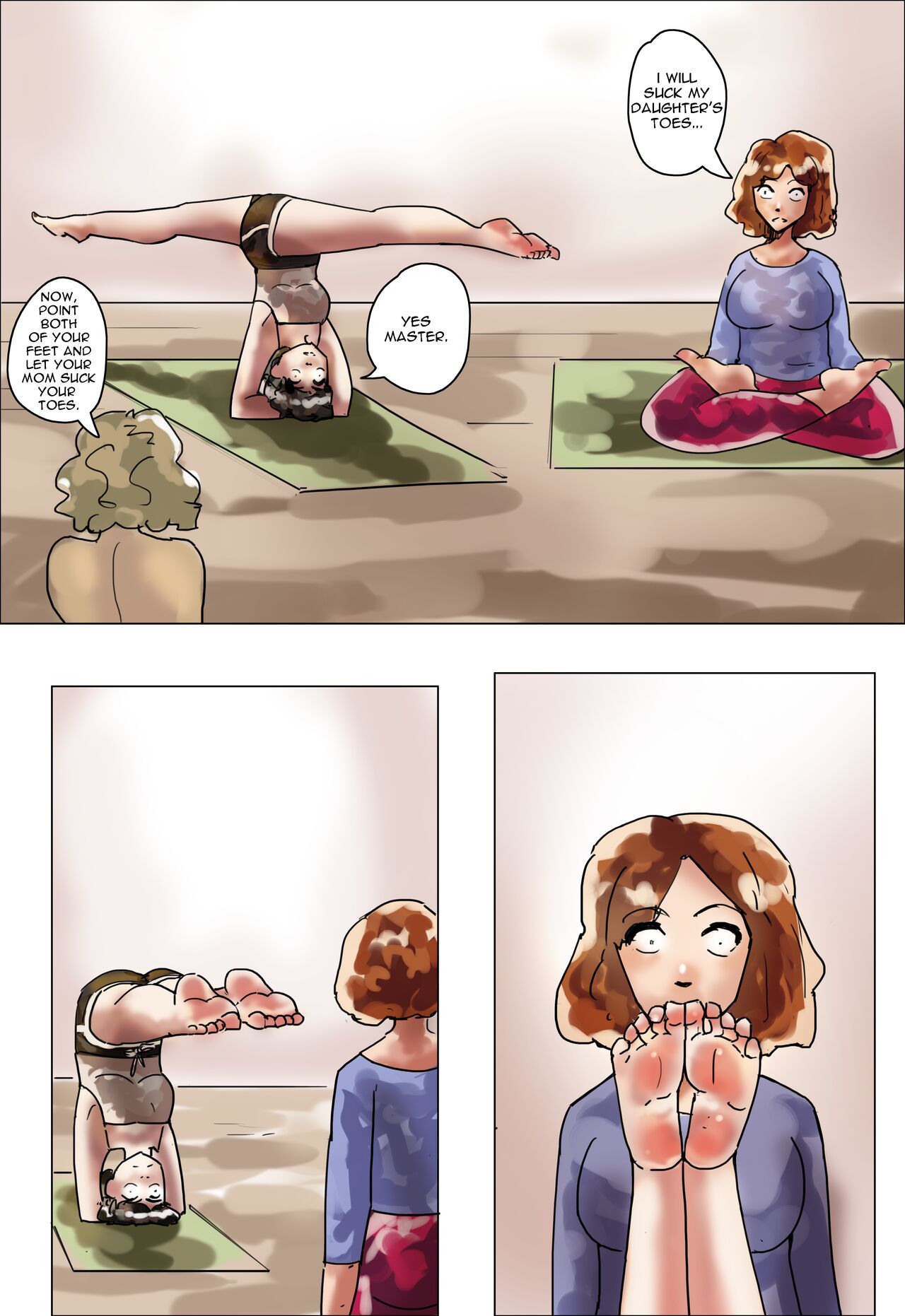 Hypno Yoga: Mother and daughter - Page 4 - IMHentai