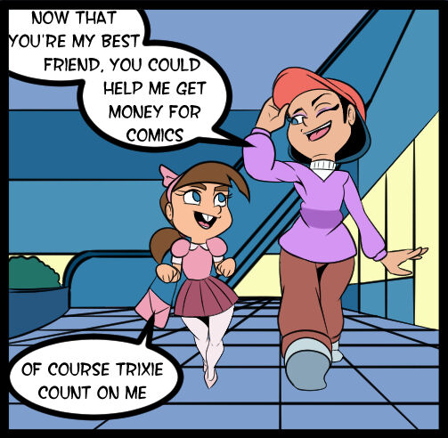 Money for Comics / Comics for friendship / Friendship for Cherry / Cherry for time page 1 full