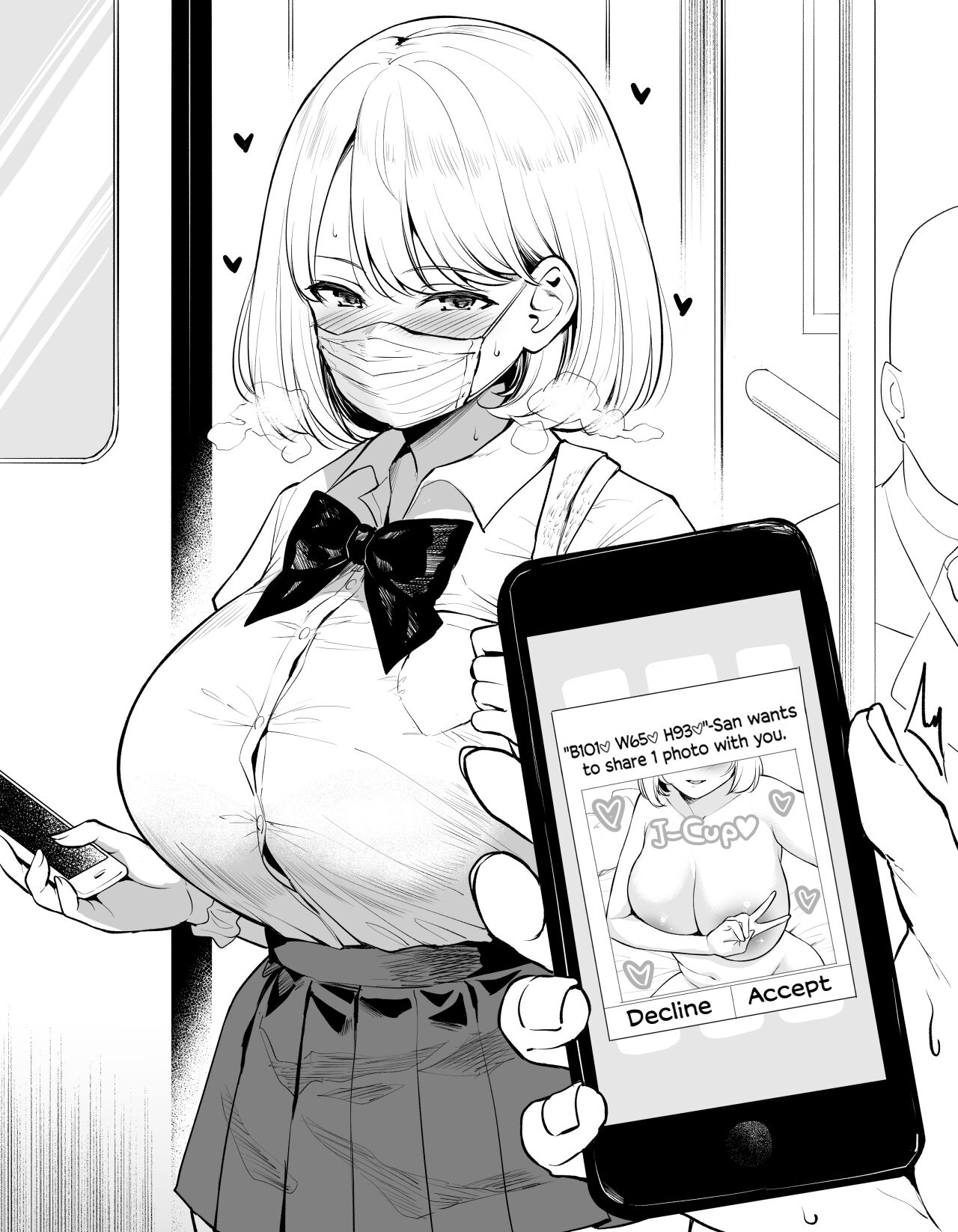Maiasa Densha de Issho ni Naru JK ga Gazou Kyouyuu de Sekuhara Shitekuru | The High School Girl I Ride The Train With Every Morning Sexually Harasses Me With Image Sharing page 1 full