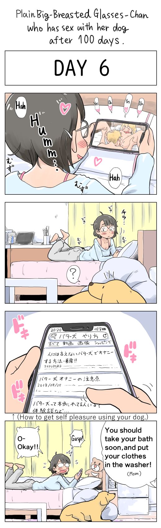 Plain Big-Breasted Glasses-Chan who has sex with her dog after 100 days page 6 full