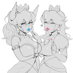 Peach and Bowsette's Blowjob Competition