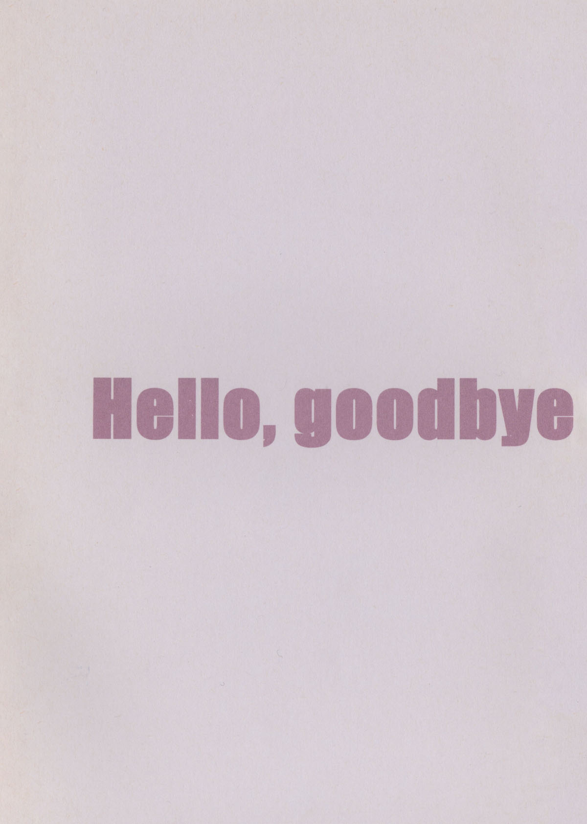 Hello, Goodbye page 1 full