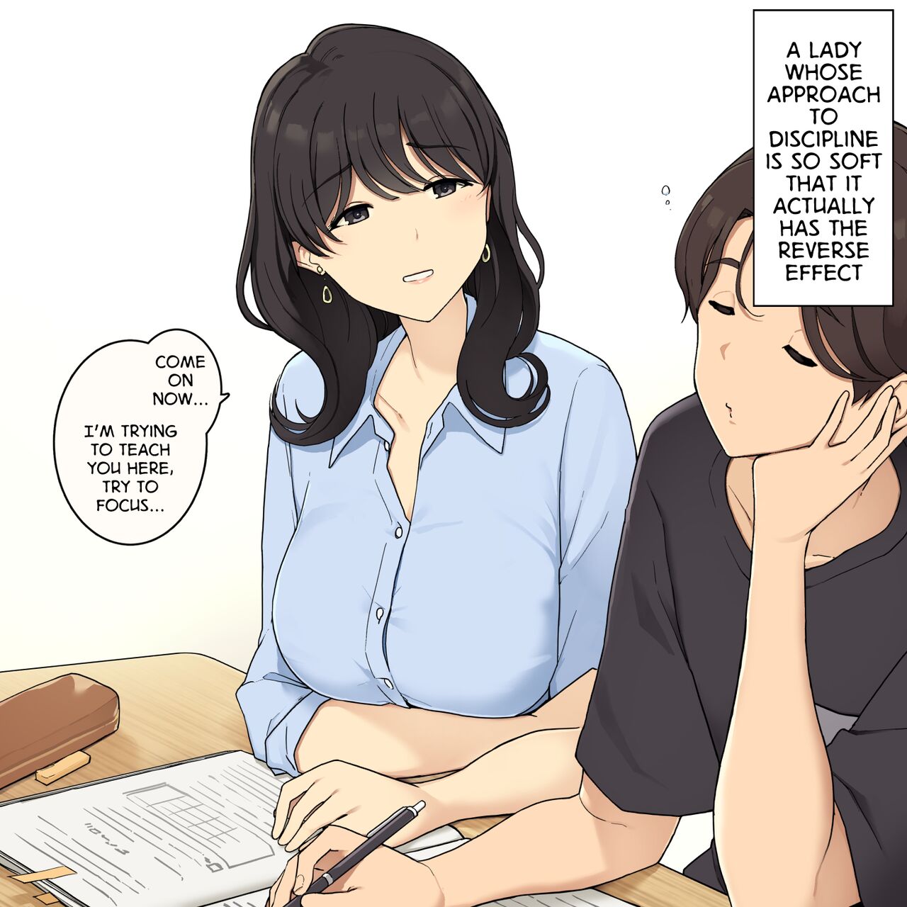 Shikarikata ga Yasashi Sugiru Onee-san ga Kairaku Semesarechau Hanashi | A Lady With a Soft Approach to Discipline is Assailed by Pleasure page 1 full