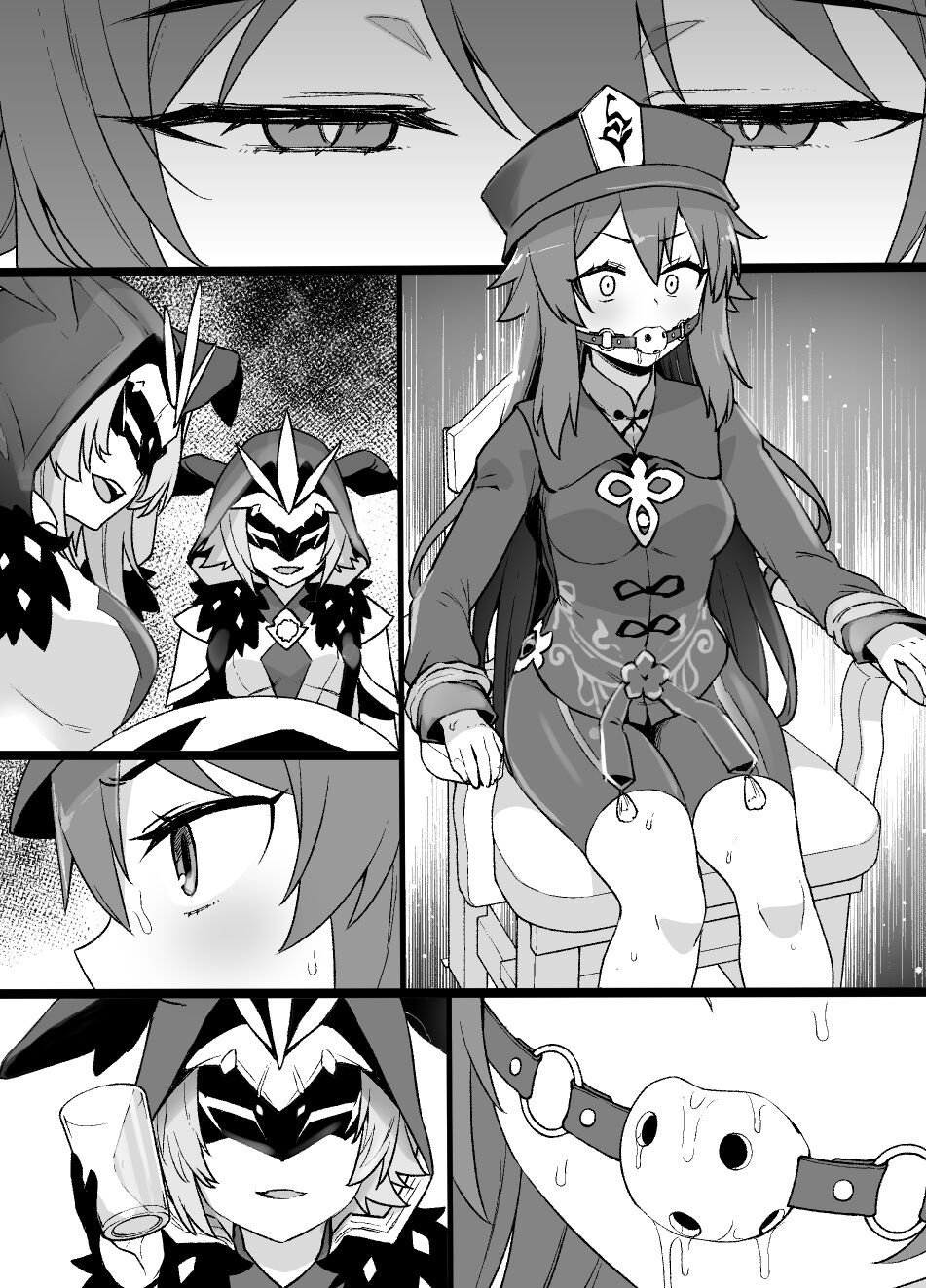 Genshin Impact Hu Tao Chikubi Zeme Manga page 6 full