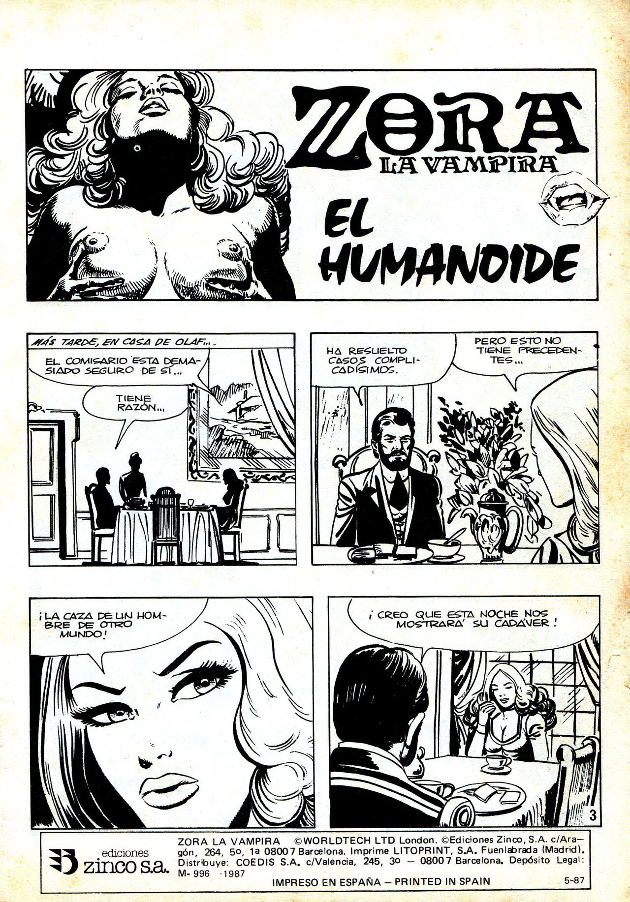 Zora la vampira n.8 - El humanoide & El hombre que mataba con el pensamiento page 3 full
