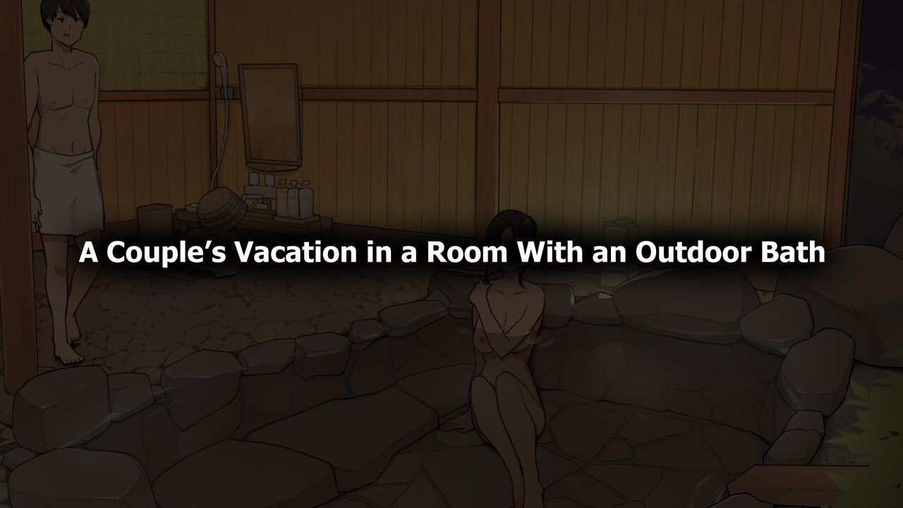 Onsen Ryokou nite Rotenburo-tsuki Kyakushitsu de Sex suru Futari | A Couple on Vacation Having Sex in the Outdoor Bath page 1 full