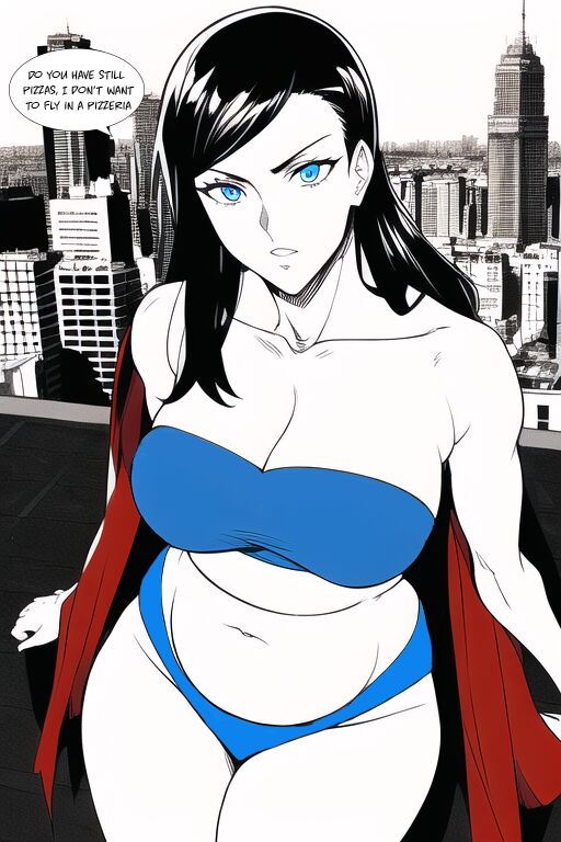 Expanding Heroine:Confronting the Virus Villain, Page 1 to 12,   ,, Weight gain anime girl, bbw, ssbbw, stuffing belly, SuperHero who gain a lot of weights because of a food addiction. page 4 full