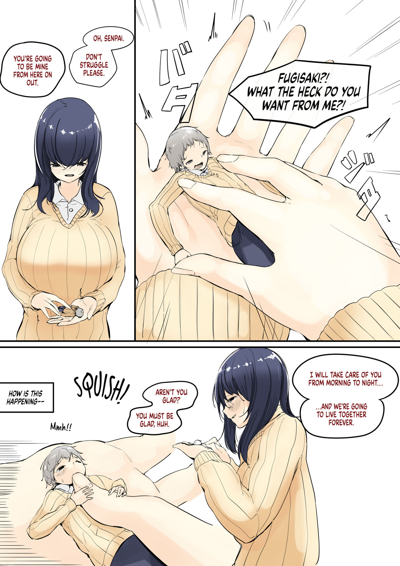 The Tale of A Girl Who Likes Her Senpai So Much, She Shrinks Him. page 2 full