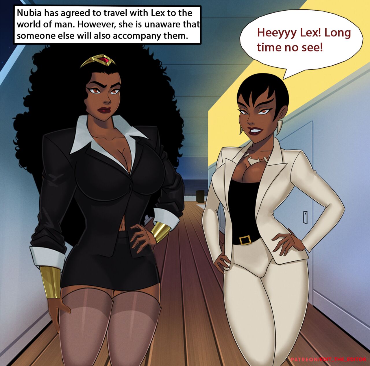 Nubia and Vixen on a boat page 1 full