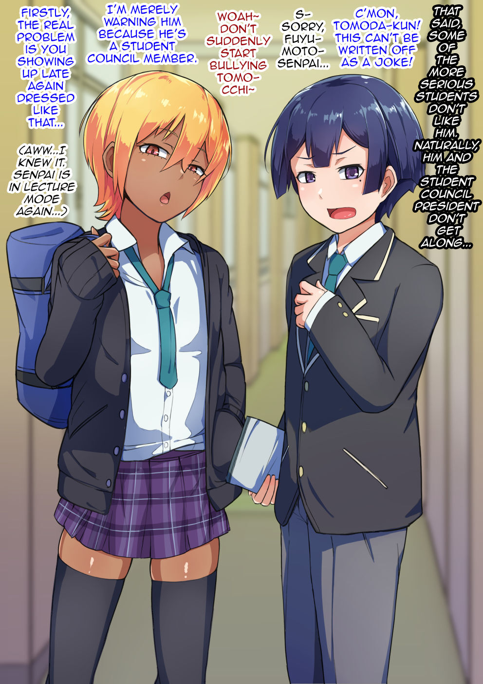 Otokonoko to xx No. 3 ~Kasshoku Inbi na Doukyuusei vs Seijitsu Karin na Seitokaichou~ page 8 full