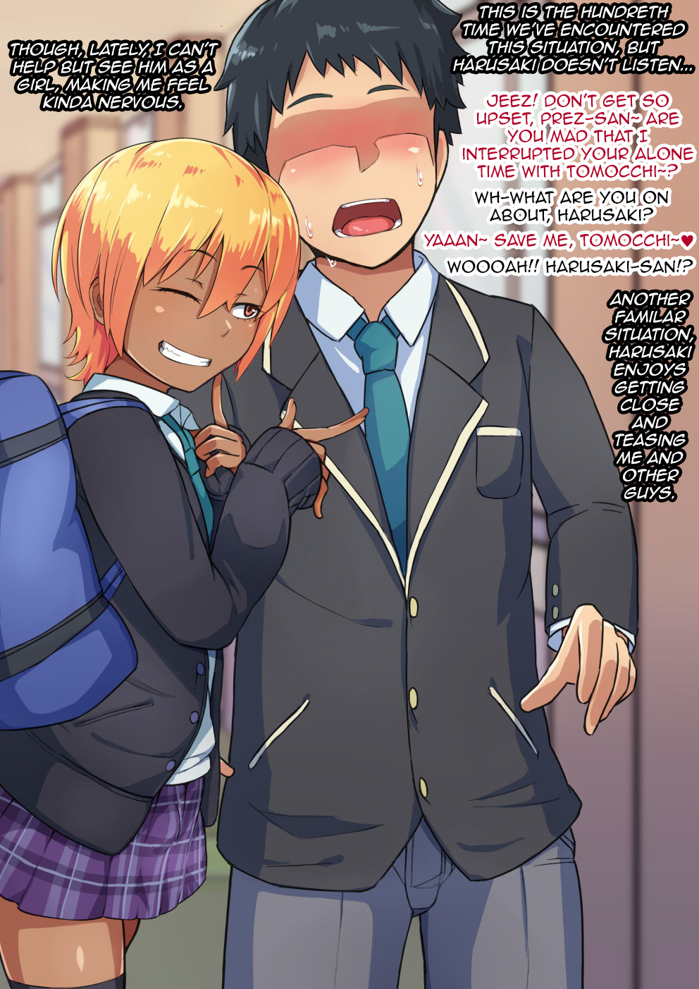 Otokonoko to xx No. 3 ~Kasshoku Inbi na Doukyuusei vs Seijitsu Karin na Seitokaichou~ page 9 full