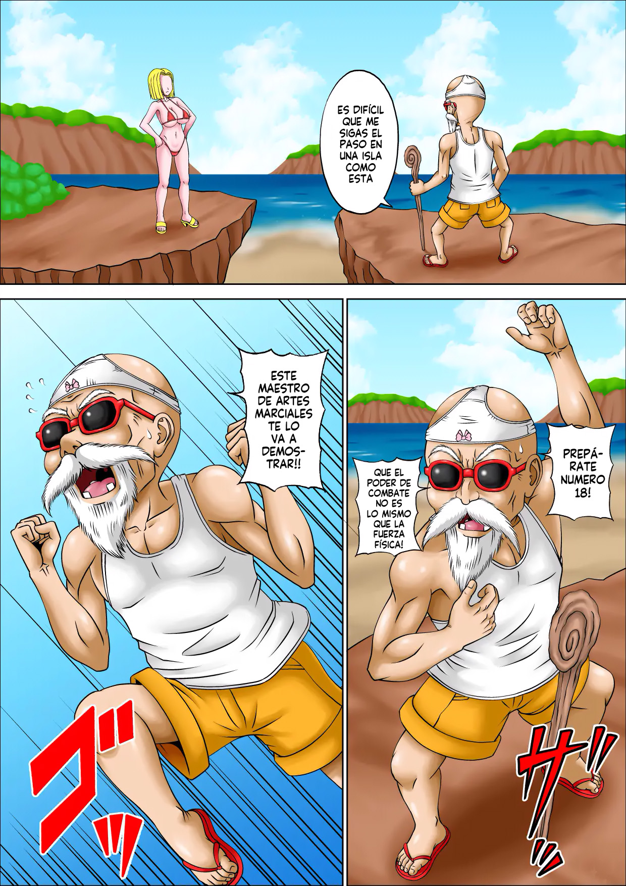 Kame Sennin no Gyaku Rape | La violacion del Maestro Roshi - Page 4 -  IMHentai